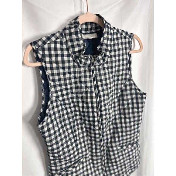 Talbots navy and white checkered vest - Picture 3 of 15